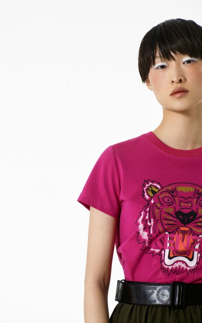 Kenzo Women Tiger T-shirt Deep Fuschia